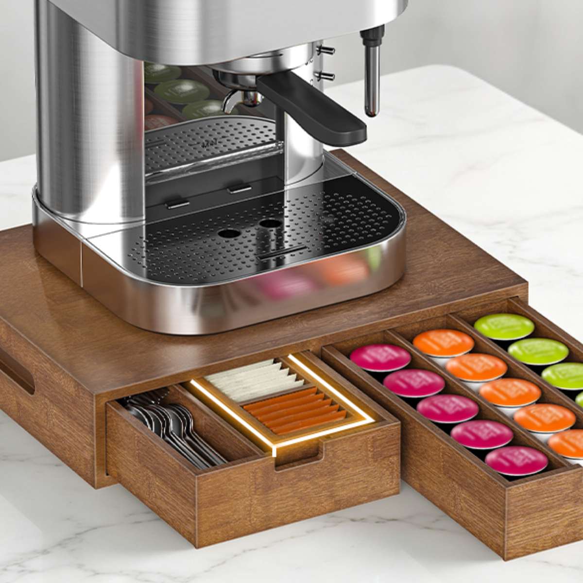 coffee pods and tea bags organizer