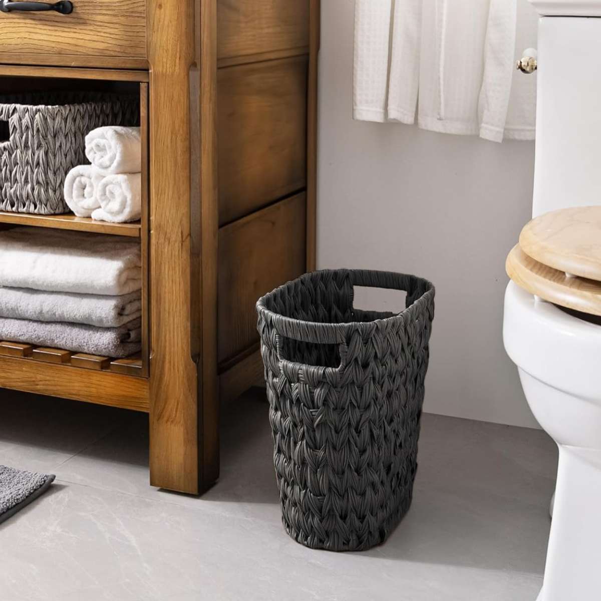 wicker waste basket