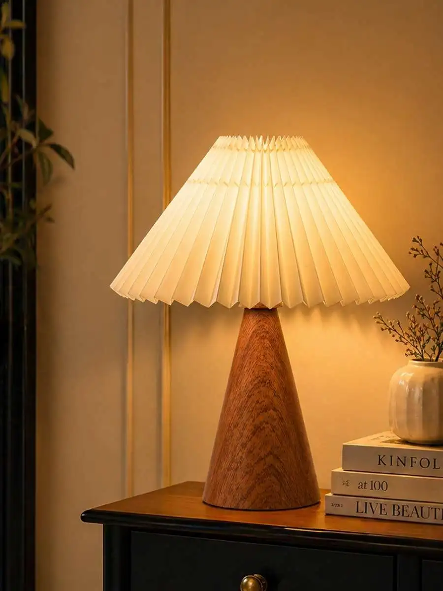 Warm table lamp in a cozy living room