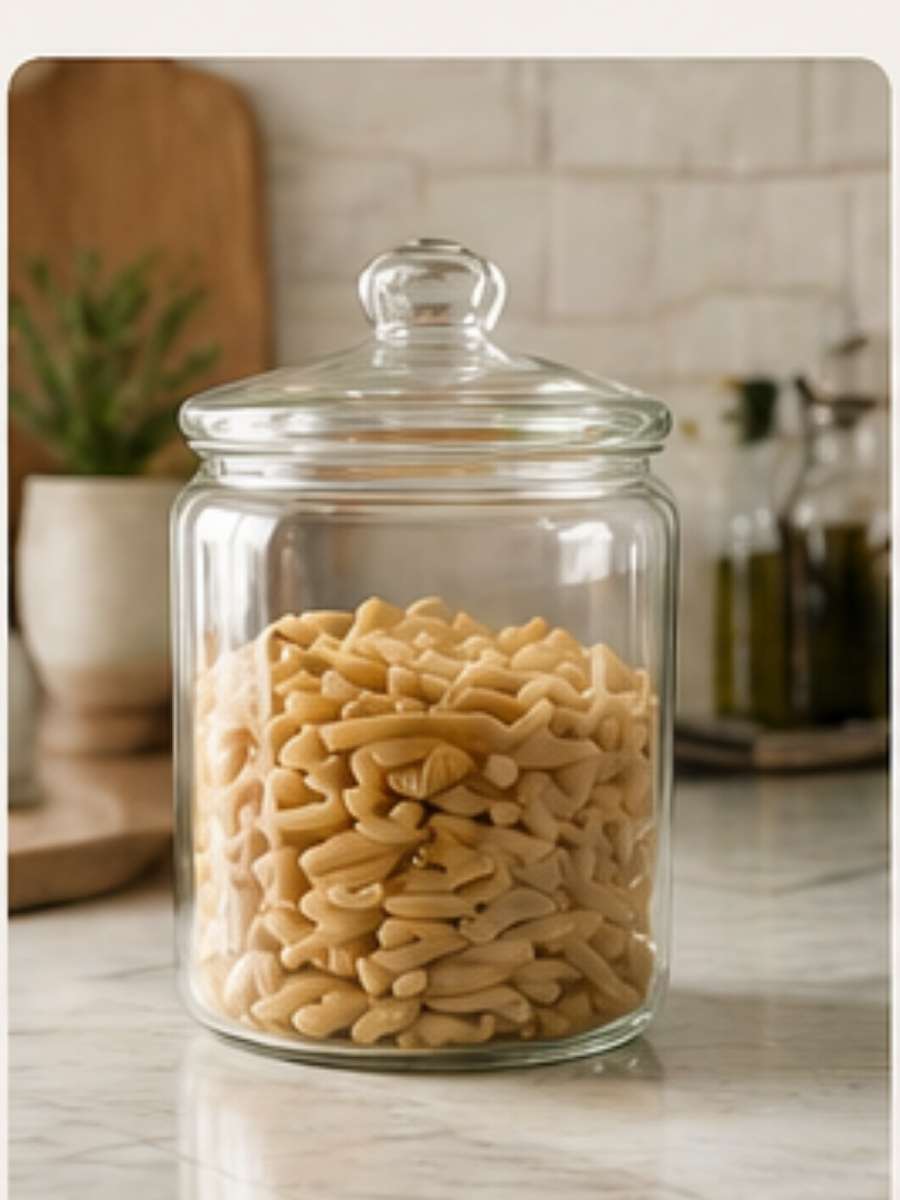 Decorative glass jar for storage