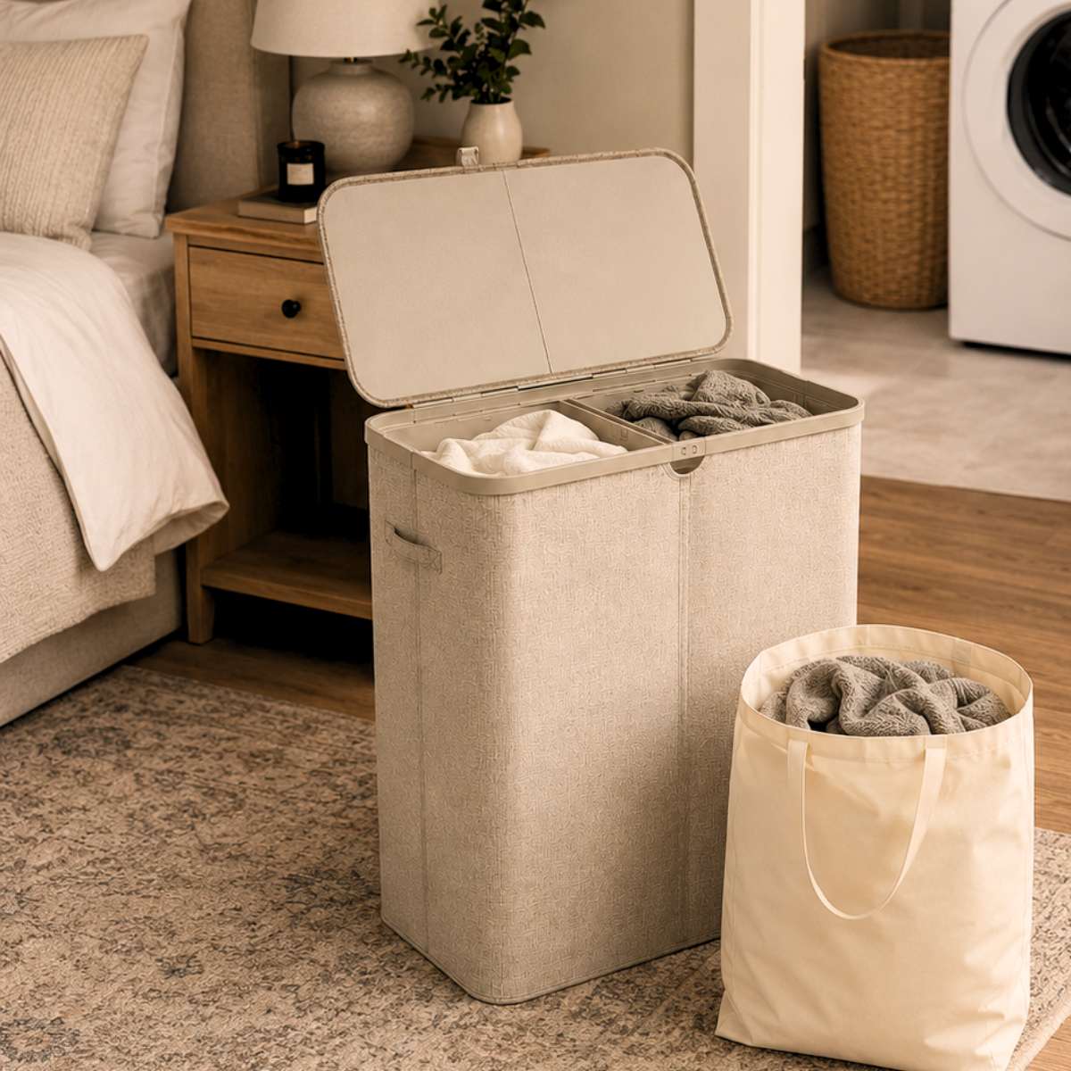 laundry organizer for keeping dirty clothes contained and organized