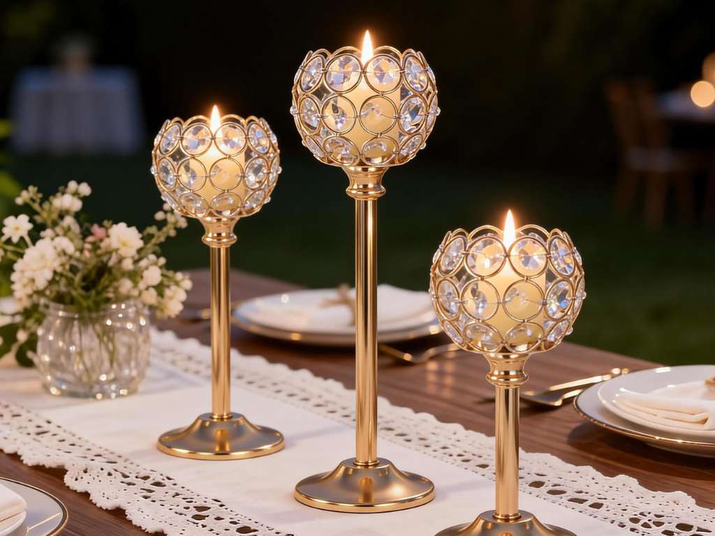 tall candle holders for warm table lighting
