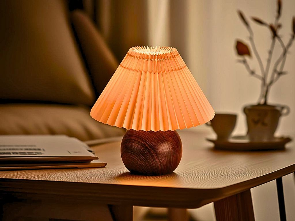 warm table lamp creating soft ambient lighting in a cozy living room