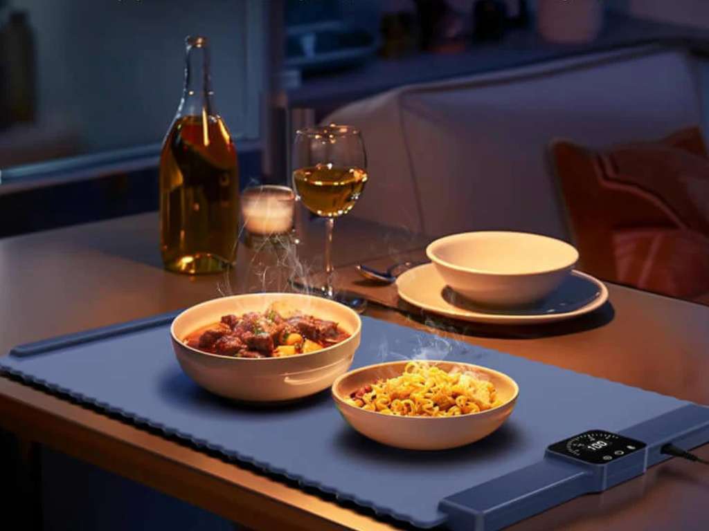 food warming mat for serving meals at the table